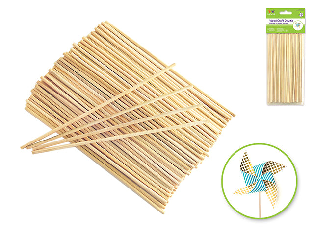 Craftwood: 6" Natural Thin Bamboo Dowel x140 (2.5mm thick)