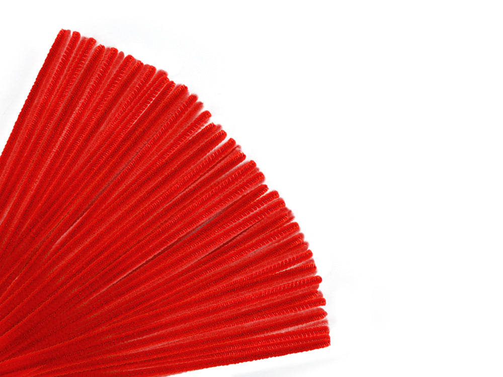 Chenille Stems: 6mmx30cm 100/pk Pipe Cleaners L) Red
