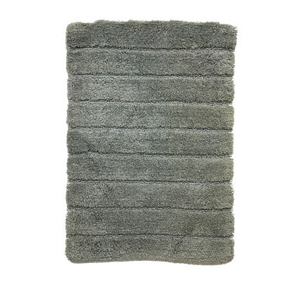 Bath Mat Cotton (stripe)- Blue grey 20"x31.5" 50X8
