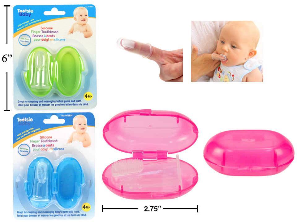 Tootsie Baby,Finger Toothbrush with Protective Case, b/c
