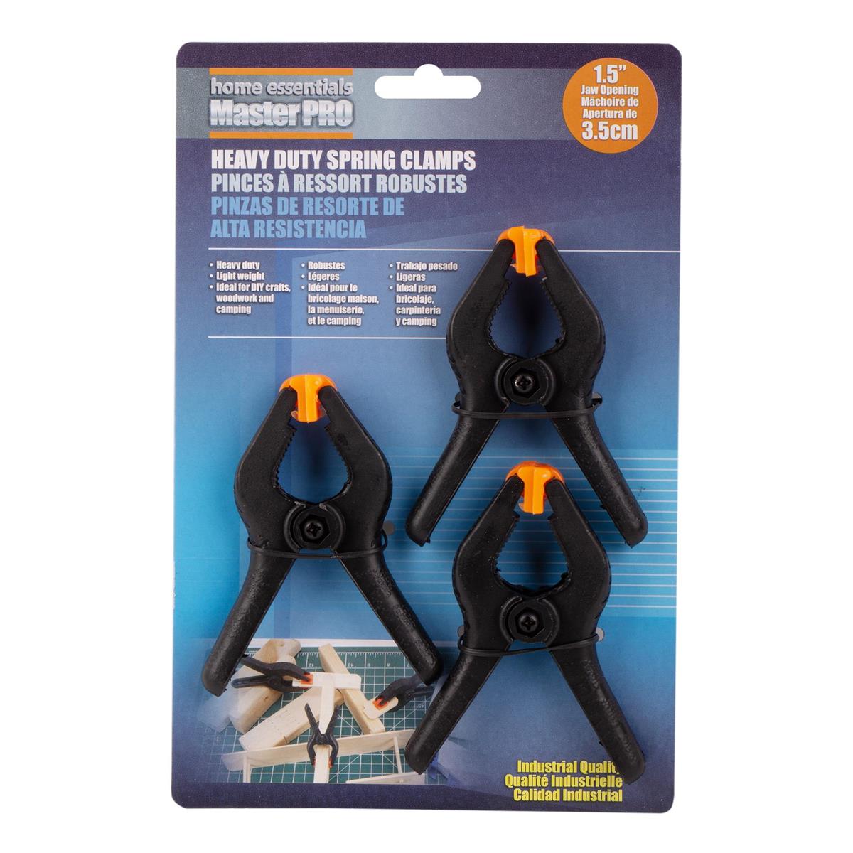 H.E. Master Pro, 3-pc 1.5" Opening, Heavy Duty Spring Clamps, t.o.c.