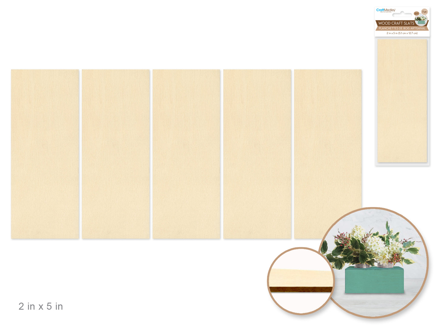 Craftwood: 2"x5" DIY Plywood Slat x5