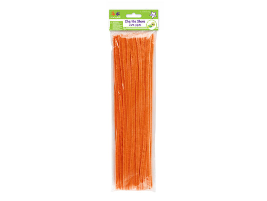 Chenille Stems: 6mmx30cm Standard Pipe Cleaners 40pc J) Orange