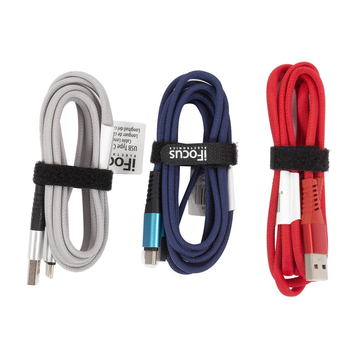 iFocus 5ft. Type C Data cable 3C, Velcro strap, bundle