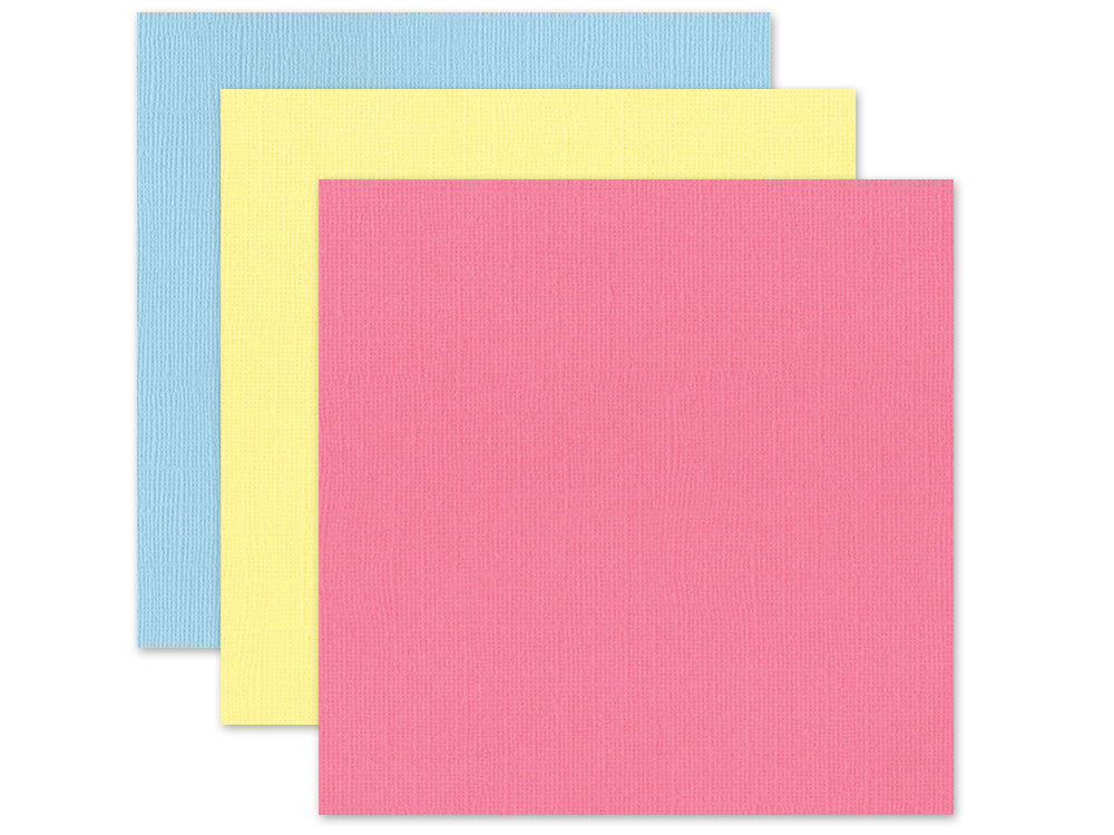 Scrapbook Paper: 12"x12" Textura Select Cardstock x3 Asst Pre-Packaged 04) Pastels