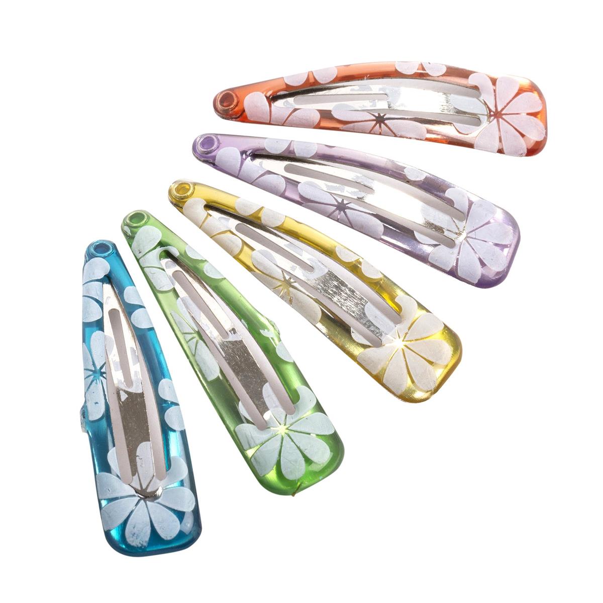 Stylin G, 10p Snap Barrette flower print, header card