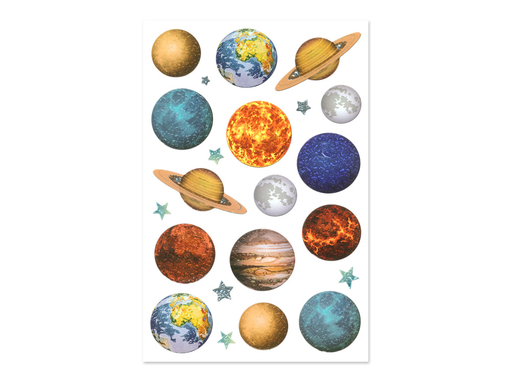 Paper Craft Sticker: 5.5"x8.25" Holographic Icons K) The Planets