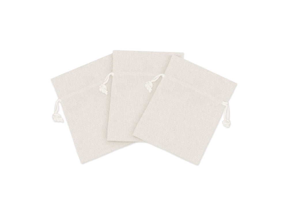 Craft Decor: 3"x4" Craft Goody Bags x3 Poly-Weave w/Rib String B) Cream