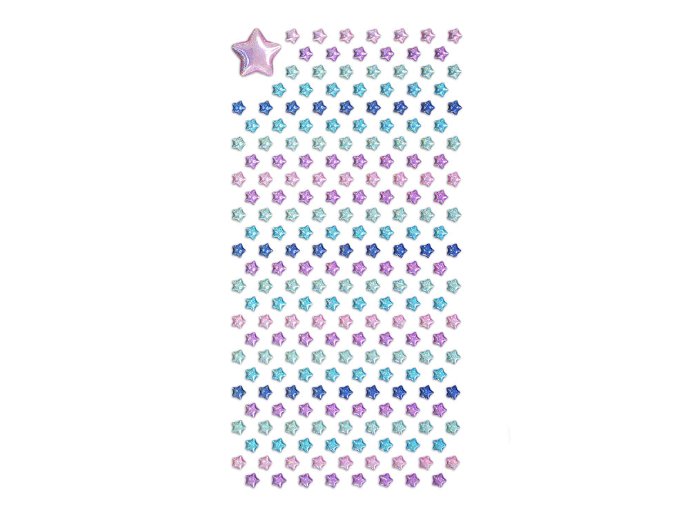 Paper Craft Sticker: 3D Epoxy Mini Elements 9x17.5cm B) Stars- Multi