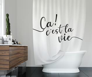 CCLV-FABRIC SHOWER CURTAIN -WHITE 70X72"