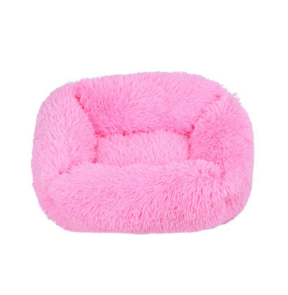 FLUFFY SQUARE PET BED-PINK-50CM 50cm Dia *18cm