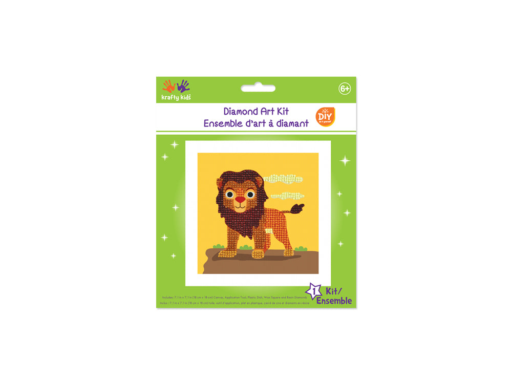 Krafty Kids Kit: DIY Diamond Art Kit A) Lion