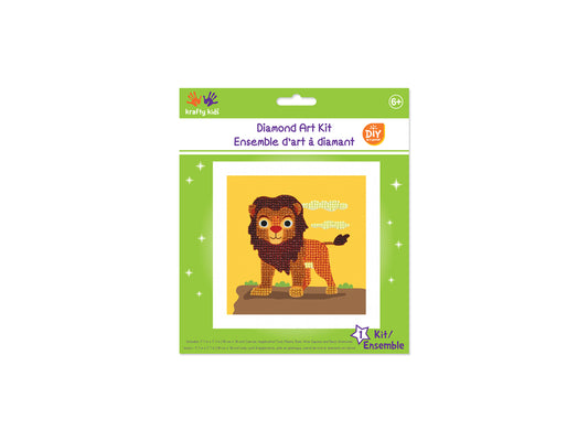 Krafty Kids Kit: DIY Diamond Art Kit A) Lion
