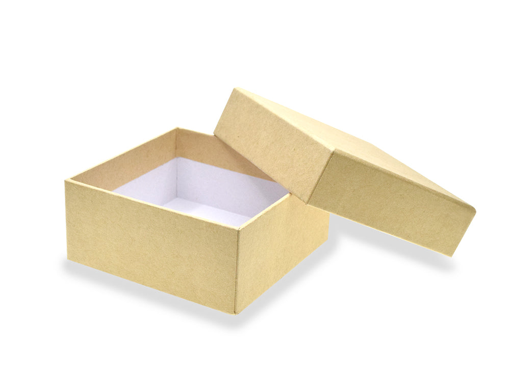 Gift Craft: 3.3"x3.3"x1.5" Heavy Duty Paper Favor Box B) Kraft