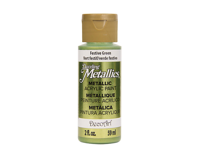 Dazzling Metallics Paint: 2oz All-Purpose Shimmering Luster DA070-336 DA261 Festive Green