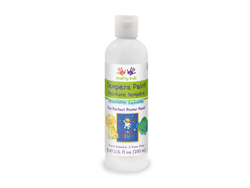 Krafty Kids Paint: 250ml Tempera (8.45oz) H) White