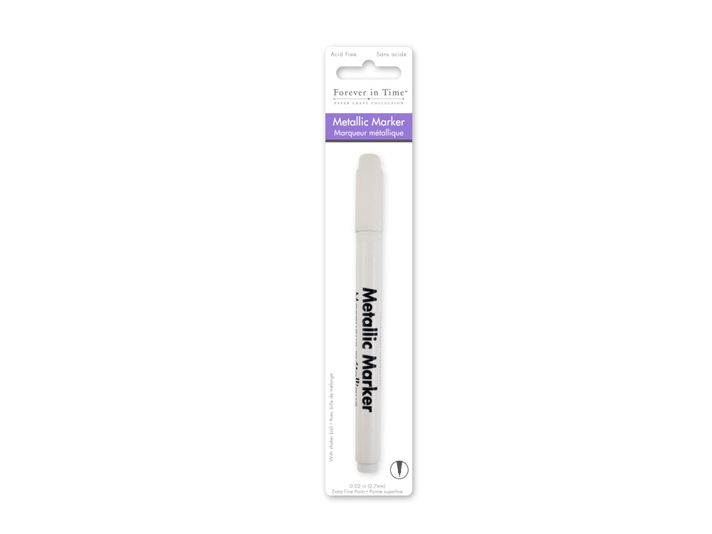 Metallic Marker: 0.7mm Extra Fine Point w/Shaker Ball C) White