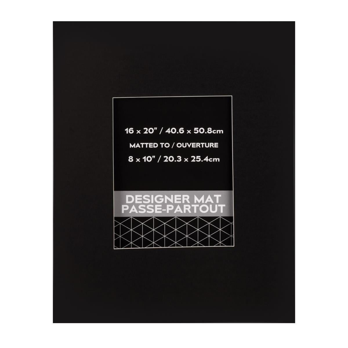 16x20" Photo Mat (8x10" OPG) Black, pslv + insert
