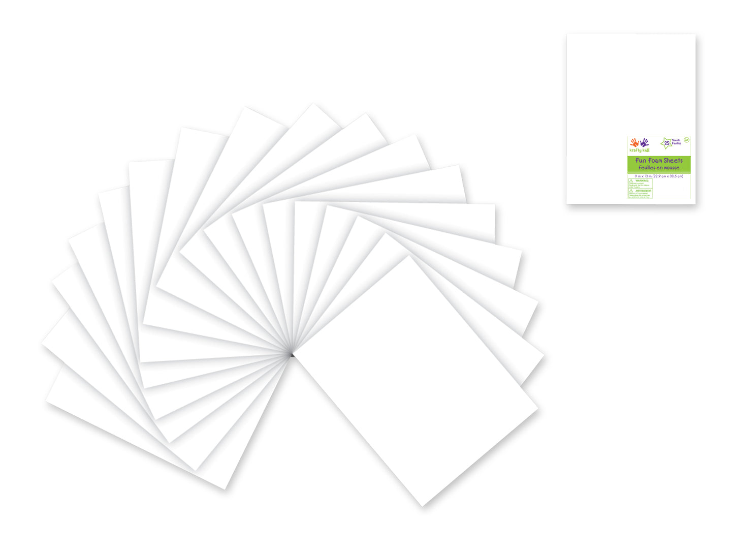 Fun Foam Sheets: One 9"x12" - 2mm(T) Barcoded Sheets I) White