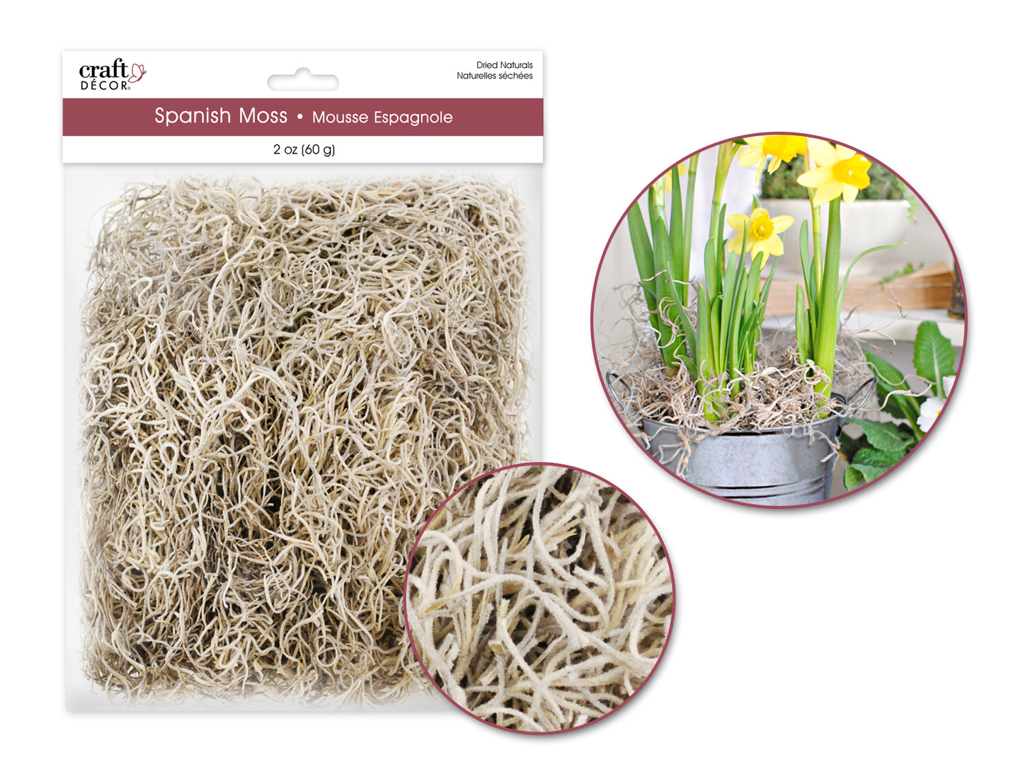 Craft Decor Dried Naturals: 2oz Spanish Moss