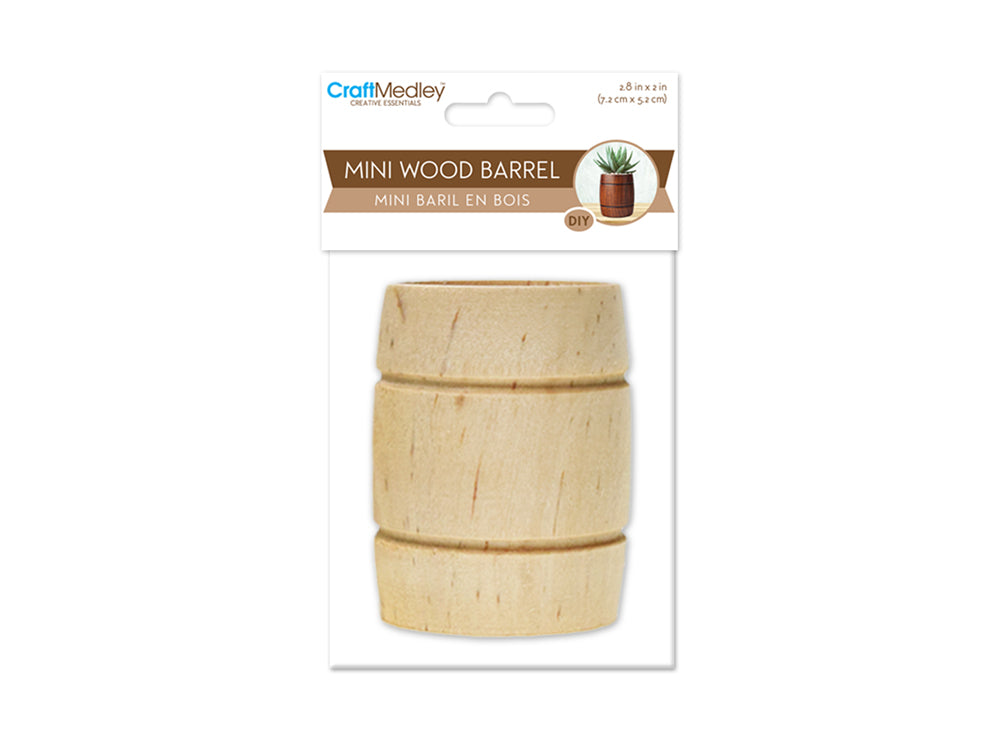 Craftwood: 2.8"x2" Mini Barrel Natural Routered