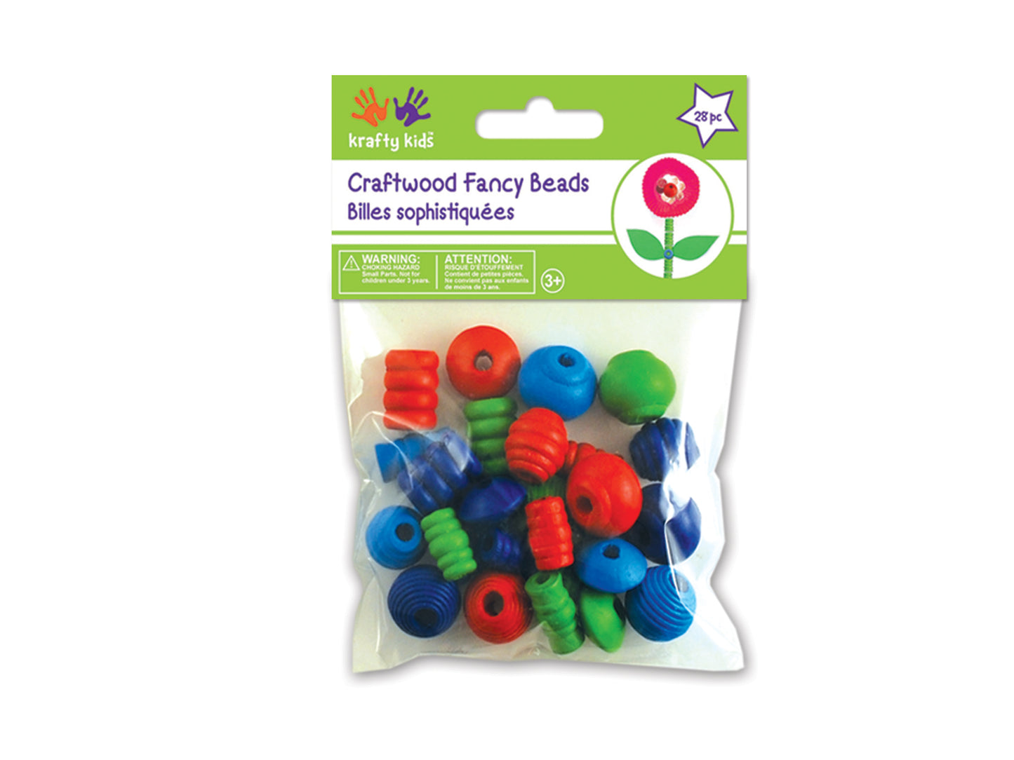 Craftwood: Asst Fancy Beads 28/pk Colored