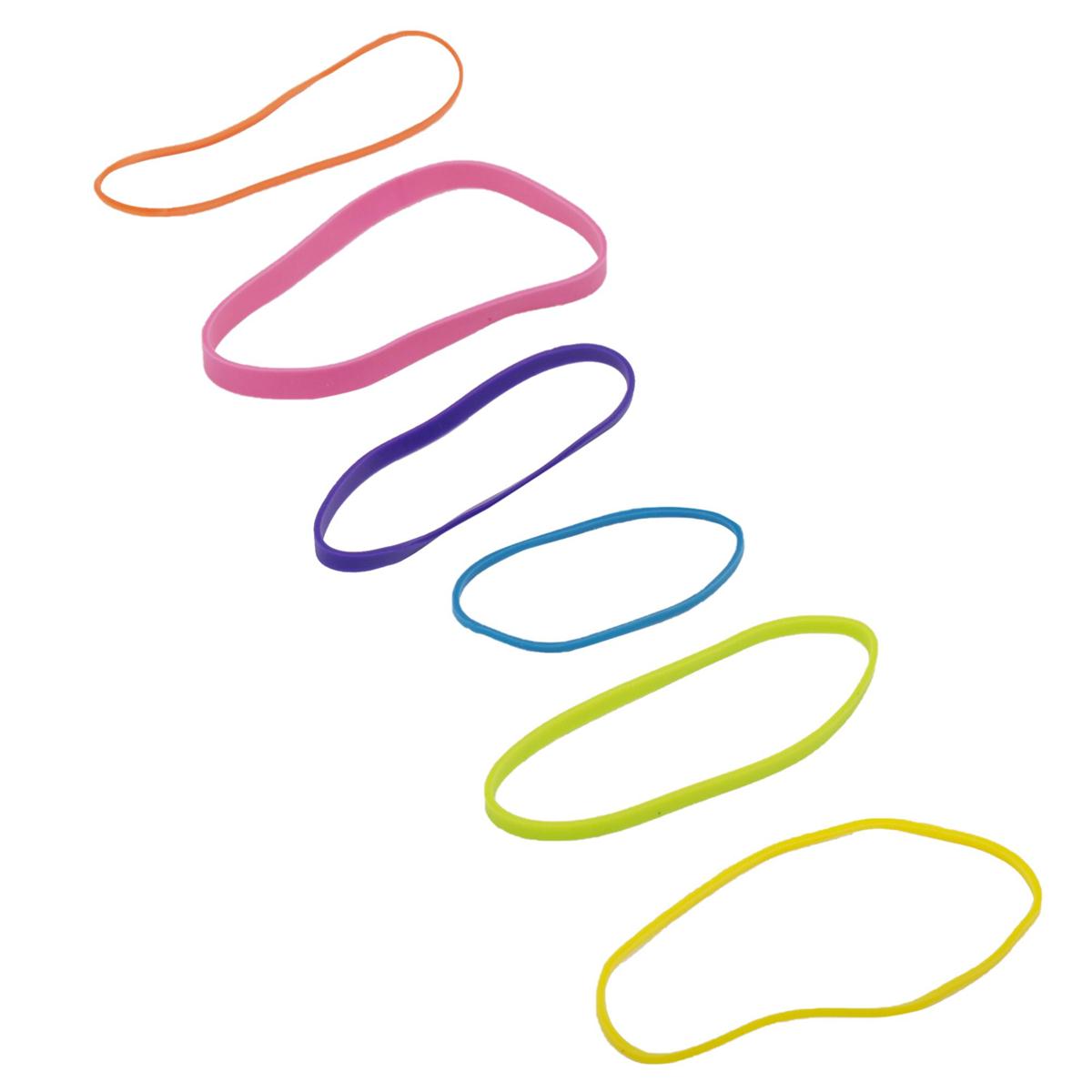 O.WKs. 4oz Rubber Bands, Assorted Sizes & Col, zip lock bag