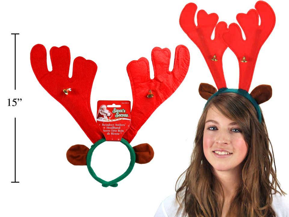 S.Secrets 15" Reindeer Antlers w/2 Bells, header card