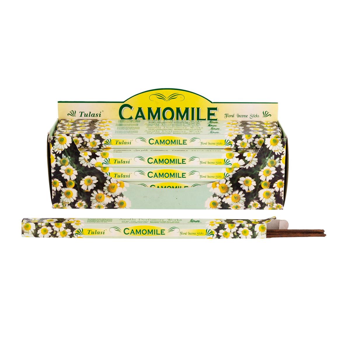 Tulasi, 9" 8 pcs, Incense Sticks, Camomile, 25/display box