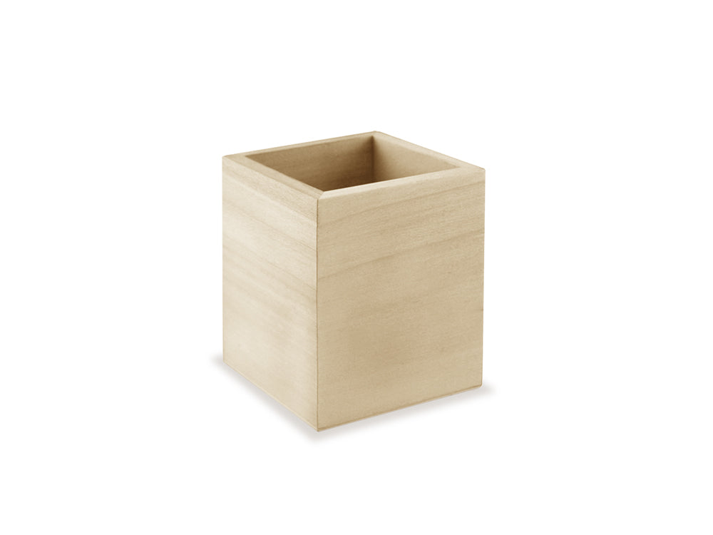 Wood Craft: Natural Pen/Pencil Tubs C) Square