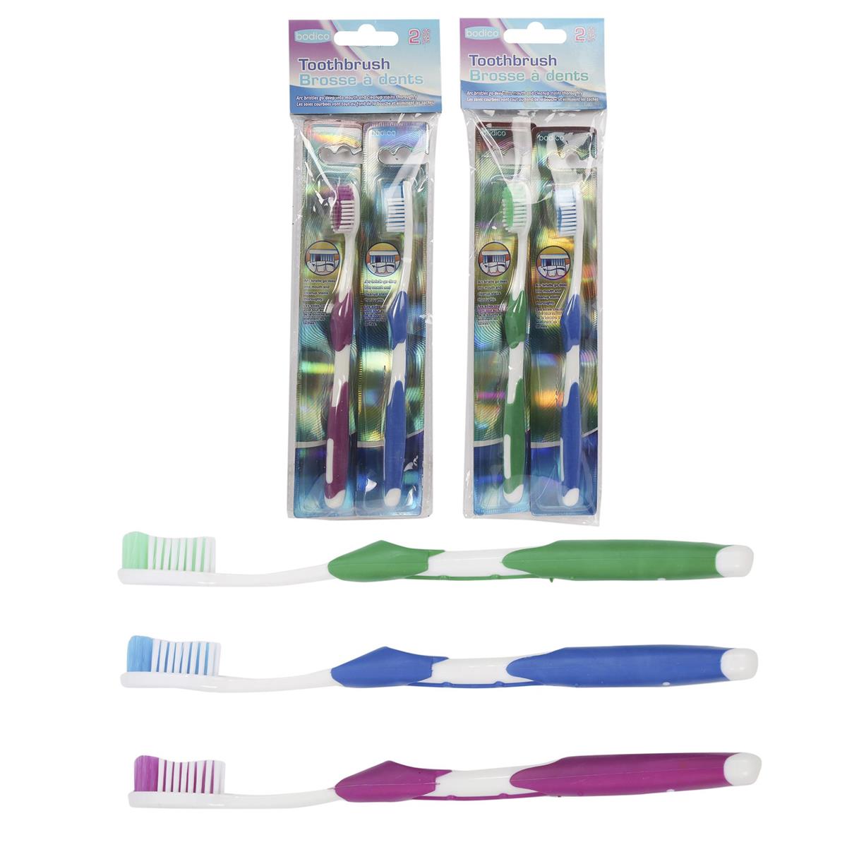 Bodico 2-pc Adult Toothbrush, pbh w/metallic insert card each(HZ)