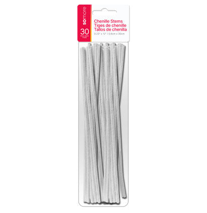 CHENILLE STEMS 30 WHITE