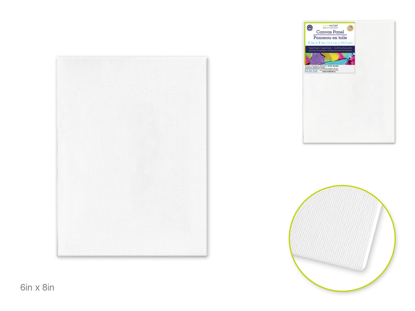 Canvas Panels Primed: 6"x8" Artist Quality