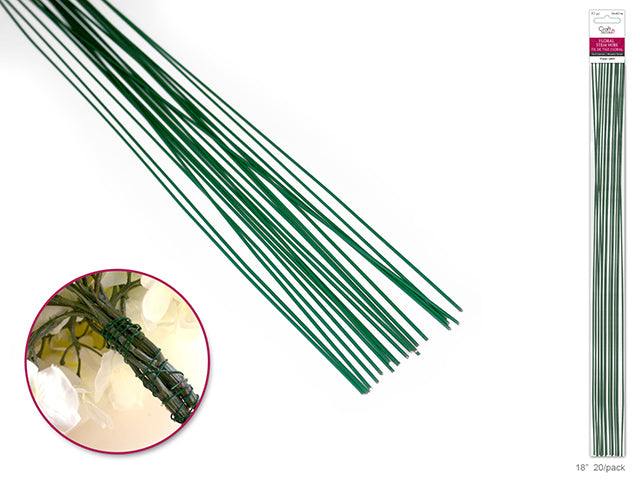 Floral Stem Wire: 18g Green 18" 20/pk