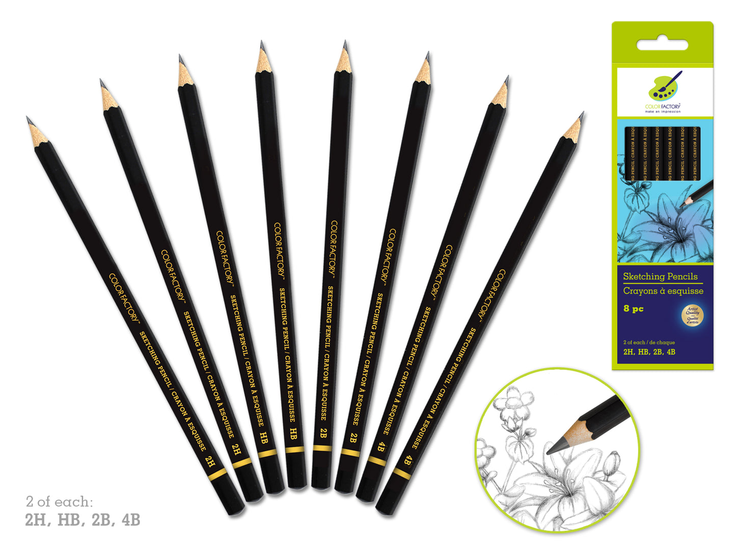 Color Factory Tool: Sketching Pencils x8 Asst