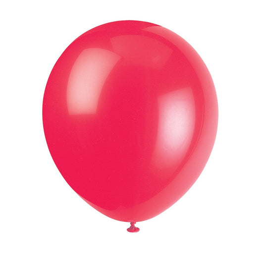 Helium filled - 9" Latex Balloons  - Ruby Red