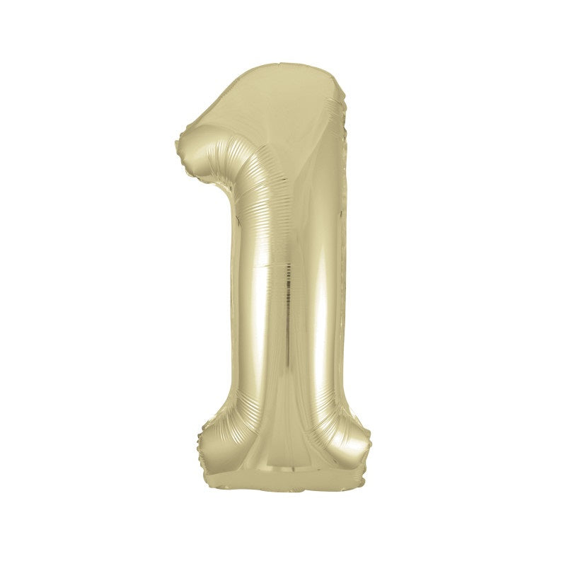 Gold Number 1 Shaped Foil Balloon 34"  Packaged