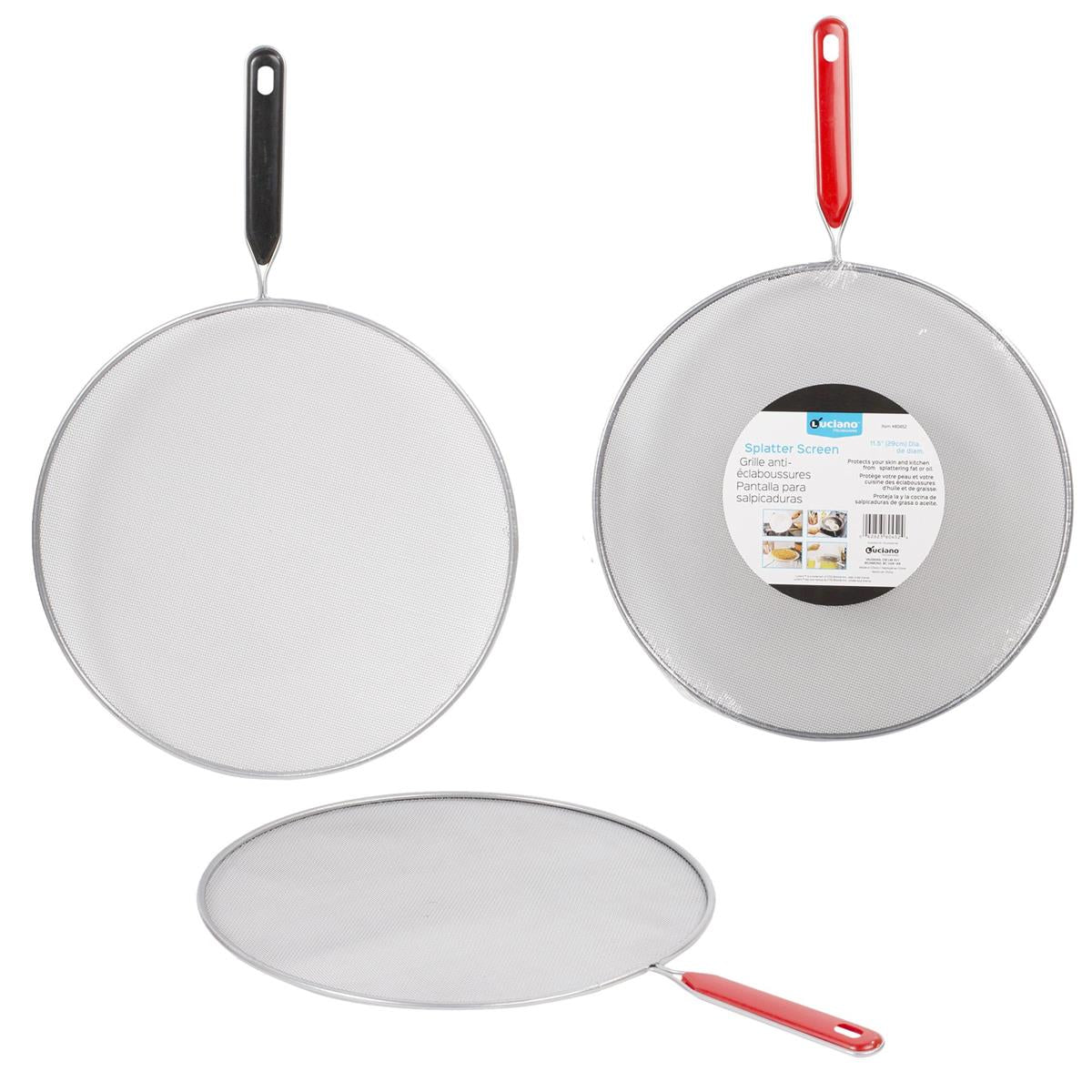 Luciano 11.5"Dia. Splatter Screen, 2 col., colour label (HZ)