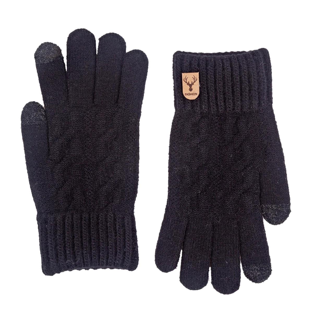 Nordic T. Cable Knit Glove w Touch, 3 asst,j-hook w ht