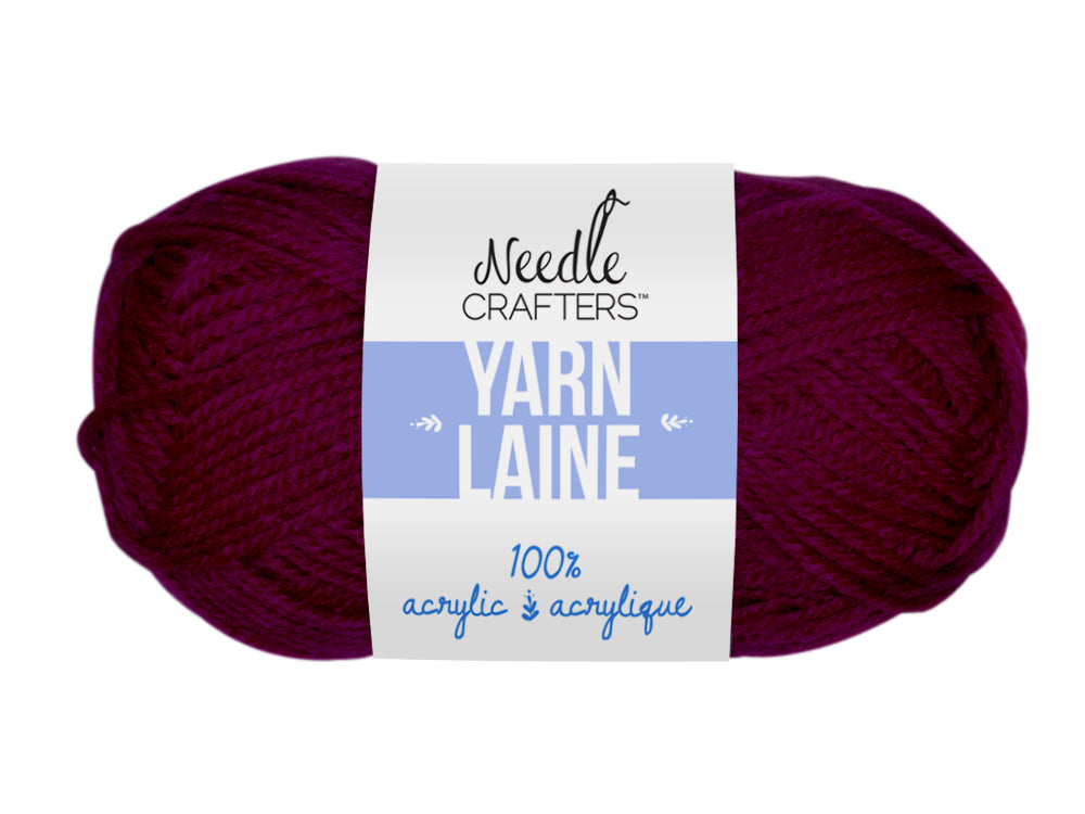 Needlecrafters: 50g Acrylic Yarn Standard Ball Dyed Y) Cranberry Wine