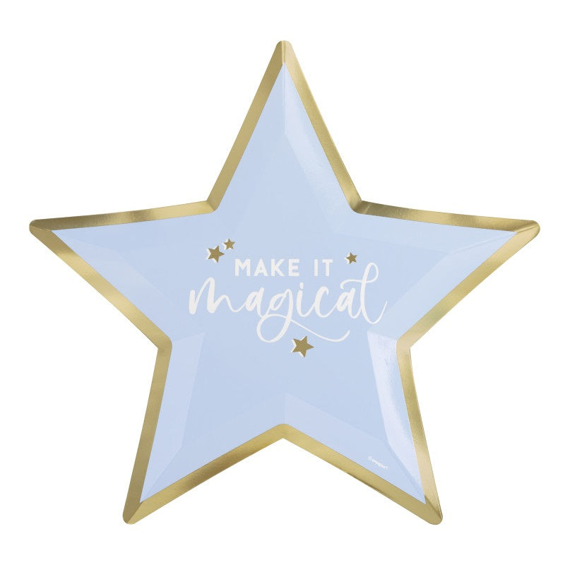 Dainty Unicorn Star Shaped 10.5" Dinner Plates  8ct - Foil Stamping