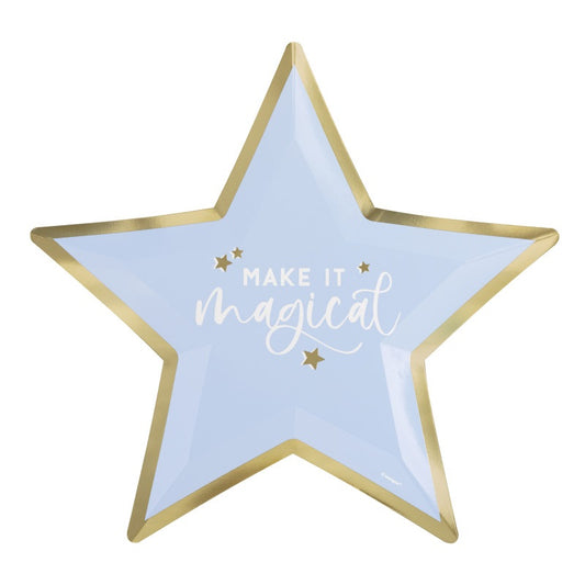 Dainty Unicorn Star Shaped 10.5" Dinner Plates  8ct - Foil Stamping