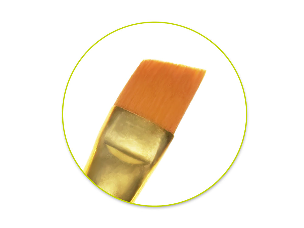 Artist Brush Set: Golden Taklon Pearl Shimmer Series x5 Plastic Handle B) Gold Nylon Multi-Set 1