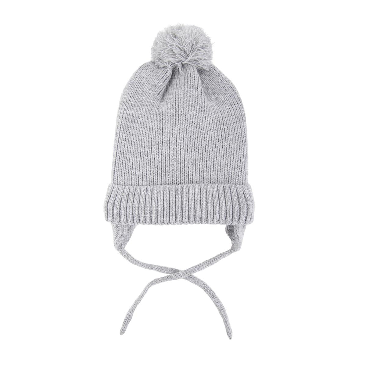 Nordic T. Kids Chenile Beanie,w pom pom, grey, ht