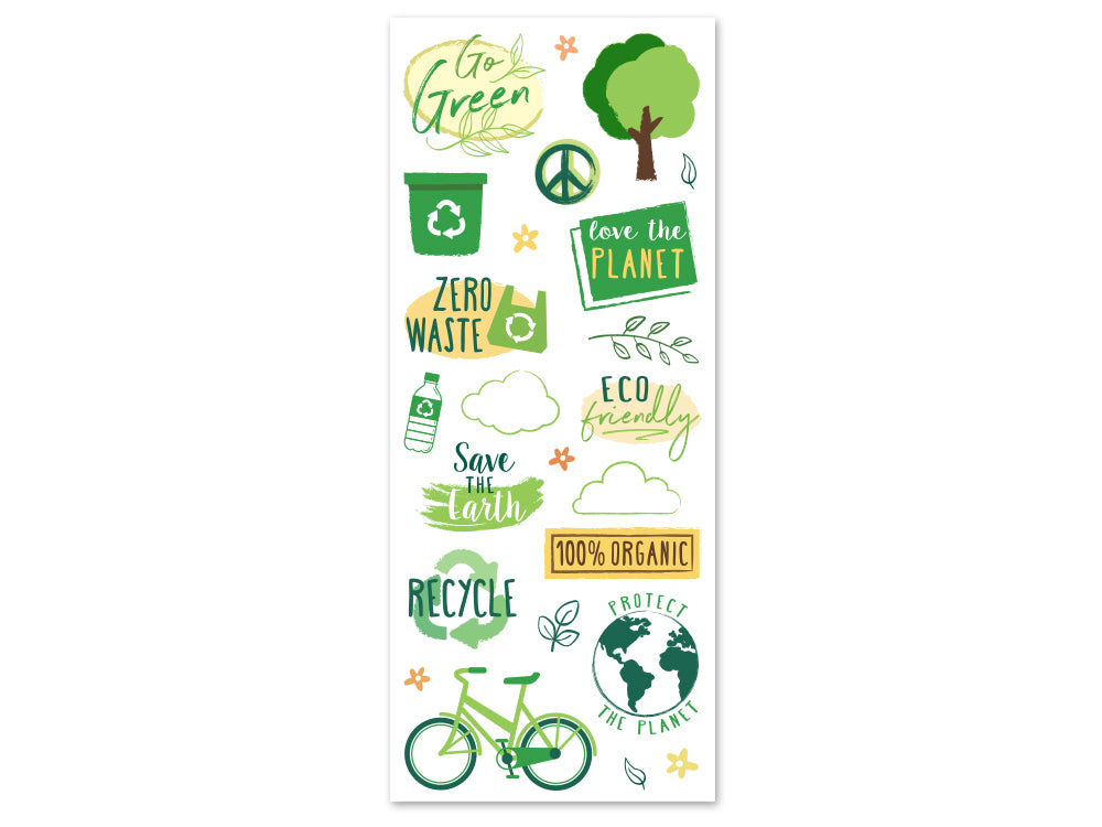 Paper Craft Sticker: 5"x12" Classic Themes 'Clear' Photo Safe 03) Go Green