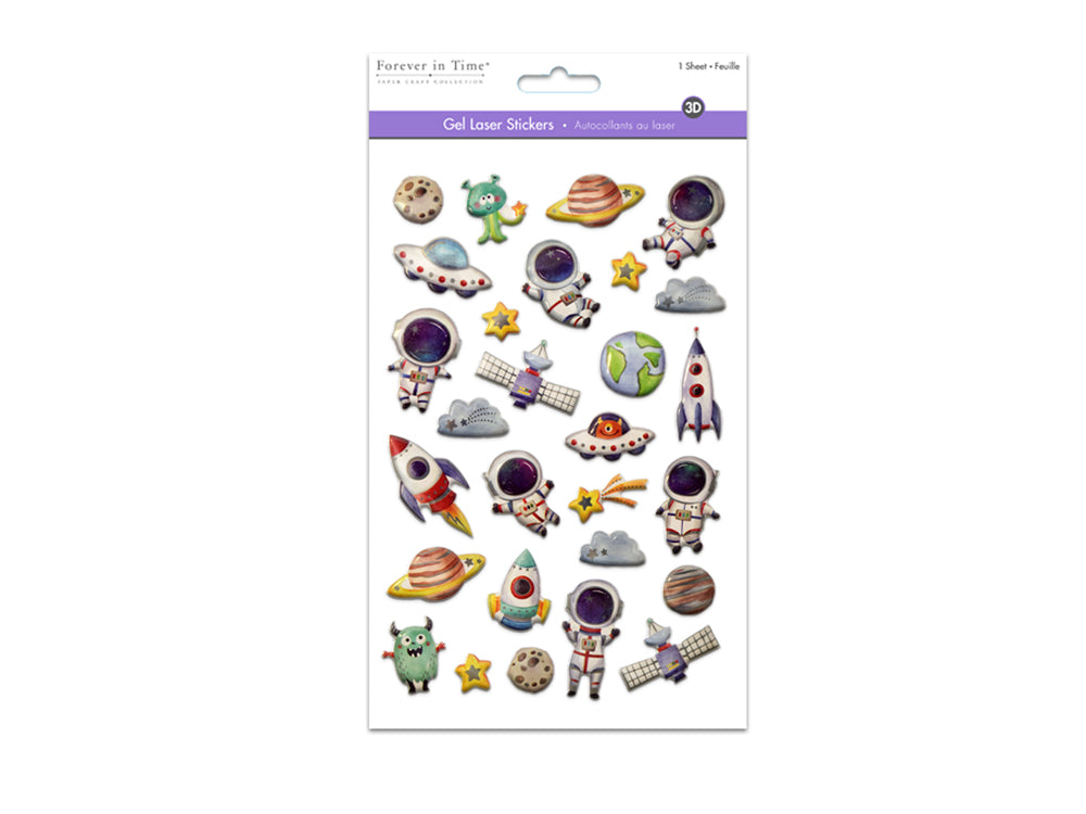 Paper Craft Sticker: 5.5"x8.25" 3D Puffy Foil H) Out Of This World