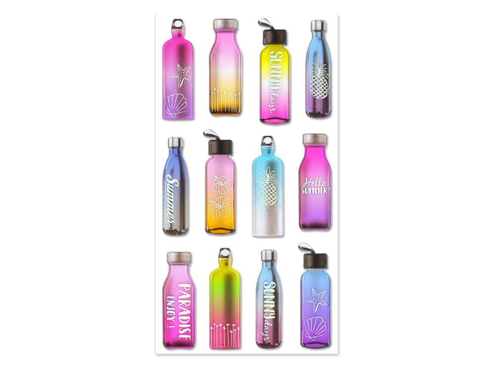 Paper Craft Sticker: 3.8"x6.9" 3D Foil Ombre G) Hydration