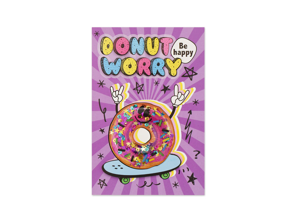 Handmade Sticker: 4.9"x7.3" 3D Shaker Series C) Donut Worry