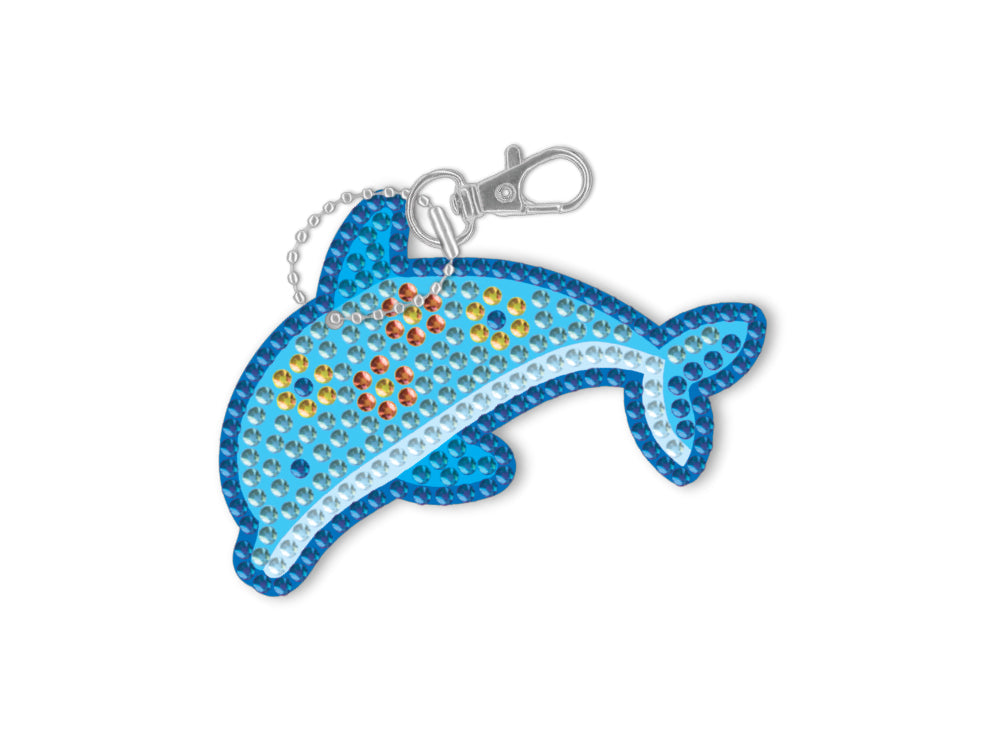 Krafty Kids Kit: Diamond Painting DIY Keychain Kit B) Dolphin