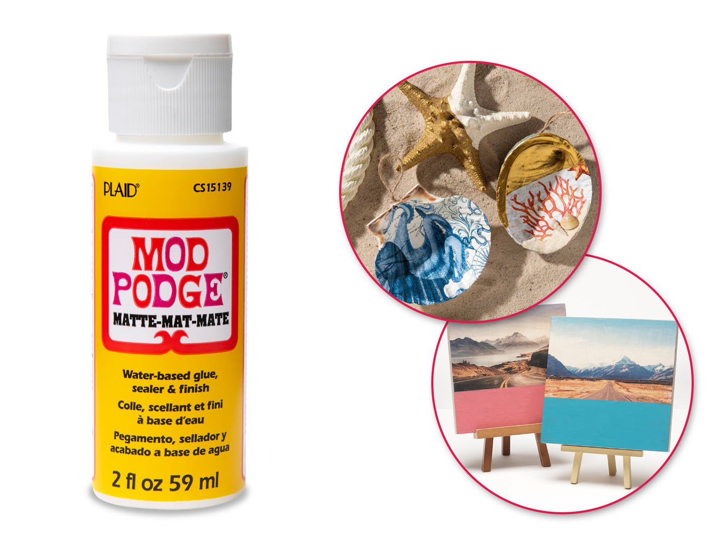 Mod Podge: 2oz All-In-One Glue/Sealer/Finish Non-Toxic B) Matte